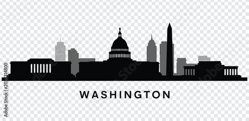 Washington dc city skyline silhouette
