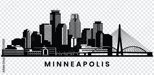 Minneapolis city skyline silhouette vector illustration