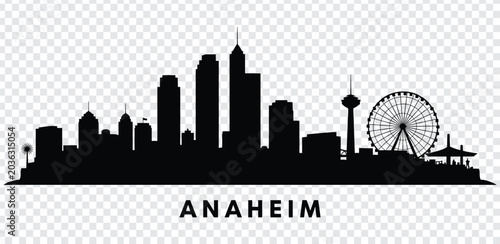 Bild auf Leinwand Anaheim california city skyline silhouette vector illustration