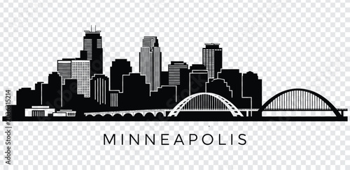 Minneapolis minnesota city skyline silhouette vector illustration
