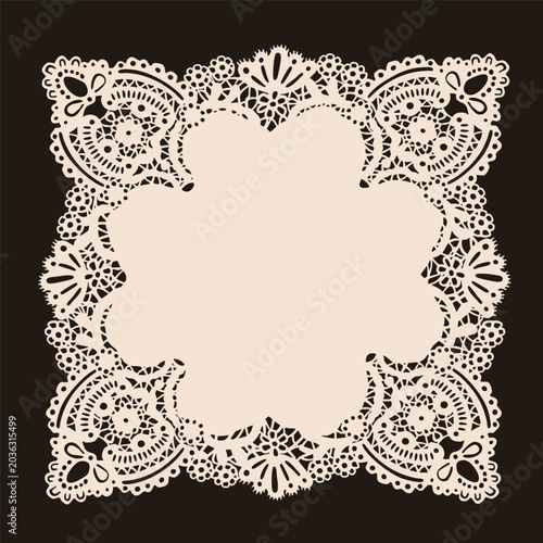 Tableau sur toile Elegant lace Napkin, Frame