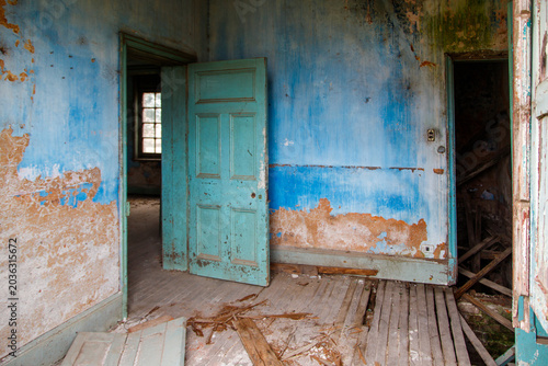 old wooden door in old house