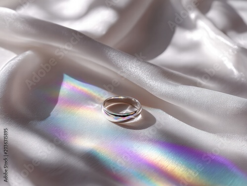 Elegant Water Droplet on Satin Fabric