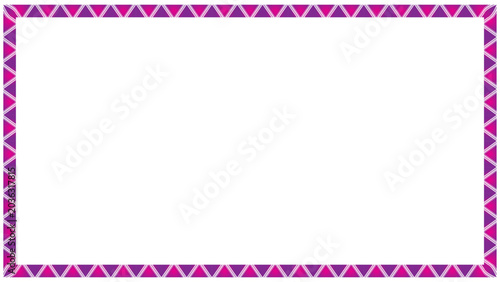 Geometric Purple and Pink Triangle Pattern Decorative Rectangular Frame Vector