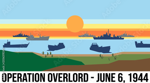 Canvastavla Sunrise Over the English Channel on Operation Overlord