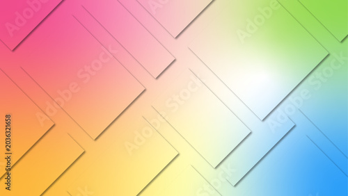 Abstract colorful geometric background with overlapping gradient square shapes