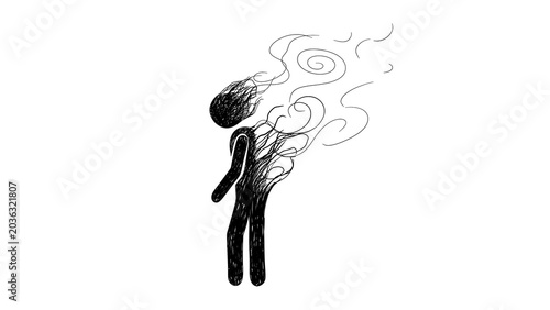 Obraz na płótnie Mental health concept of emotional burnout and chronic fatigue