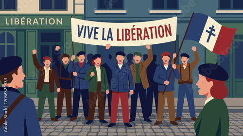 Fotografia French Resistance Fighters Supporting the Liberation
