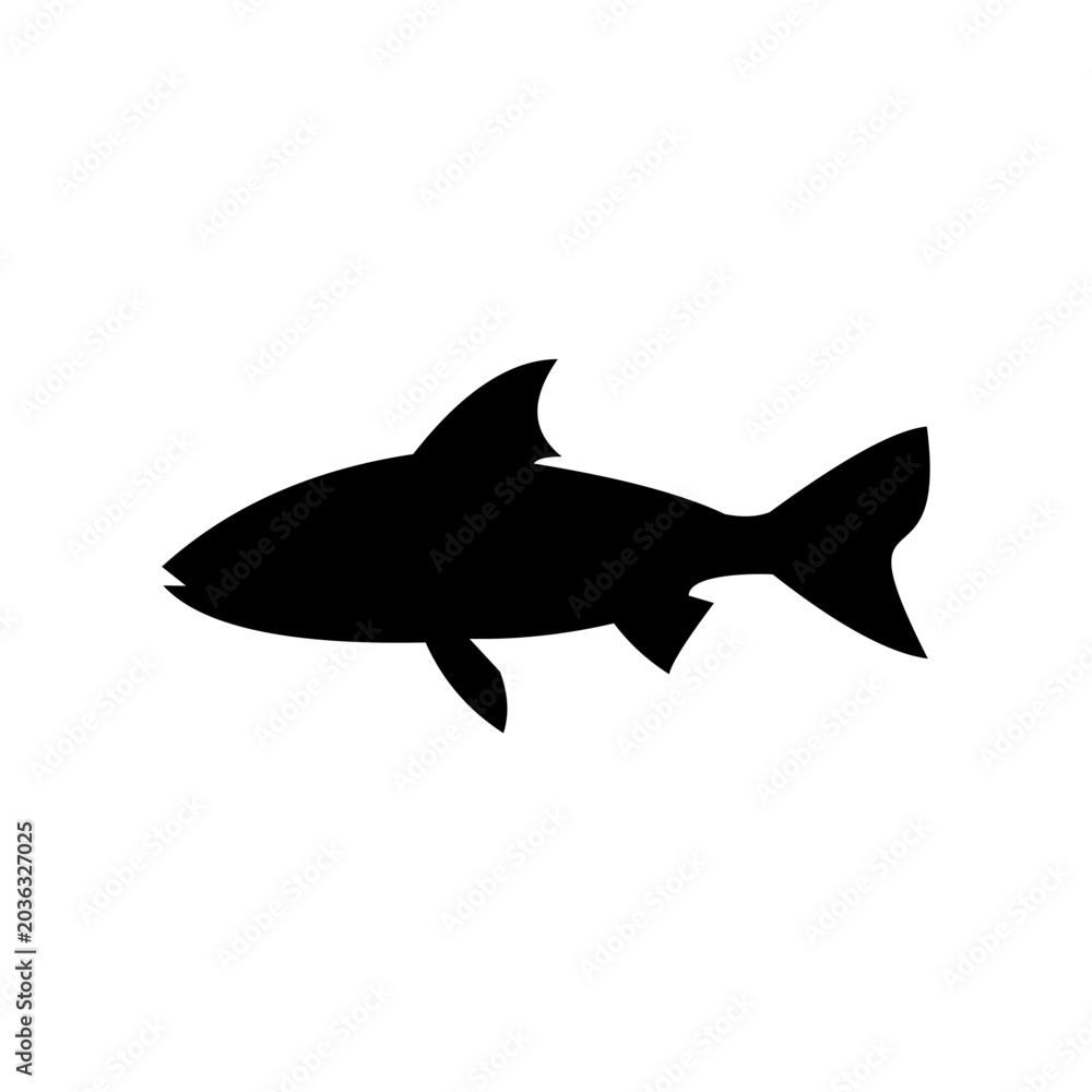 Obraz premium fish silhouette in black on a white background