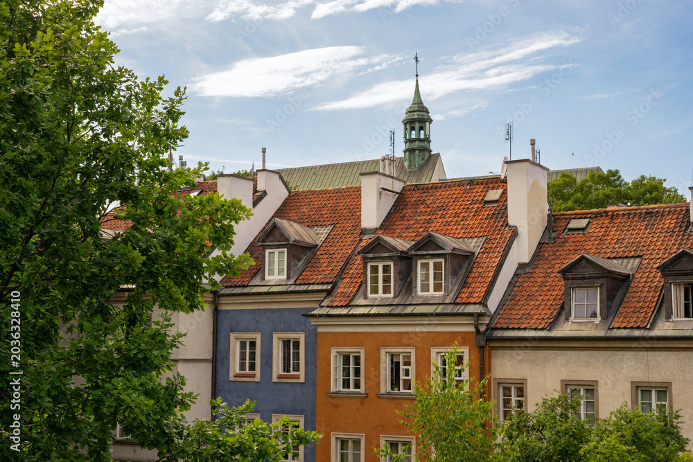 Fototapeta premium Warsaw, Poland, 20 June 2019: Old town and decorative elements in Warsaw