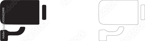 Foto Outdoor security camera icon, video surveillance symbol, CCTV, safety detector, perimeter protection and property defense