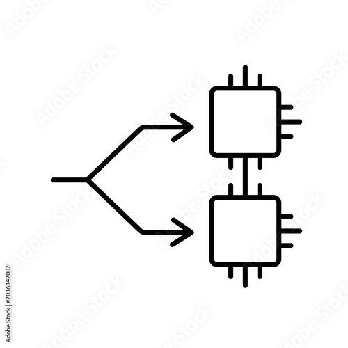 Εκτύπωση καμβά A vector icon representing prompt routing in AI workflow systems, created in lin