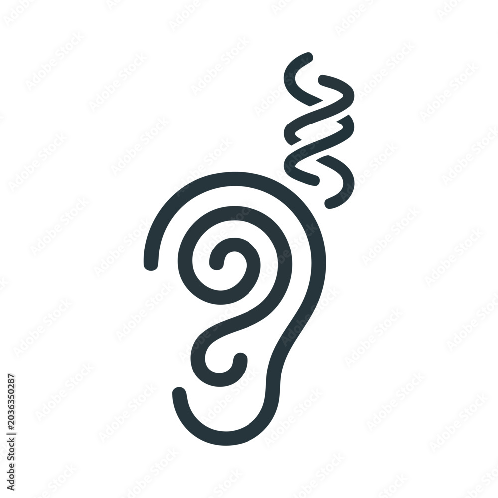 Fototapeta premium human ear outline illustration. Icon symbol illustration design