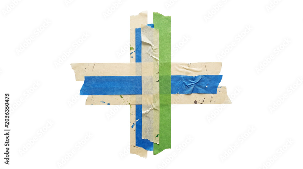 Fototapeta premium Tape peices isolated on transparent background 