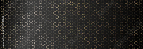 Cuadro en lienzo Carbon hexagonal mesh with honeycomb pattern