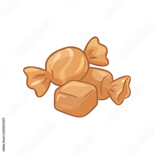 Tableau sur toile Caramels are sweet chewy candies.