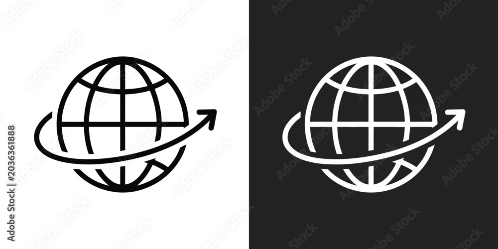 Photography Globe vector earth sphere with rising arrow orbit, global growth and trade expan