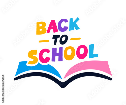 Back to school logo element illustration on transparent background. 

