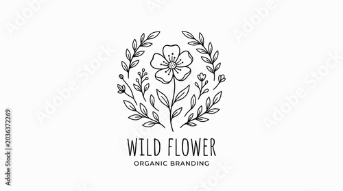 Wild Flower Organic Branding Logo.