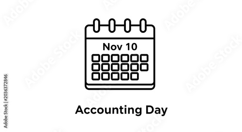 Foto Minimalist outline icon for International Accounting Day celebration featuring a calendar page