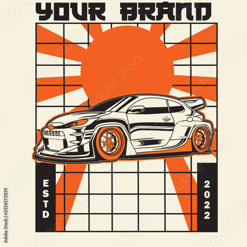 Car Vector Illustration For Conceptual Design. Suitable for posters, stickers, t-shirt prints, and banners.