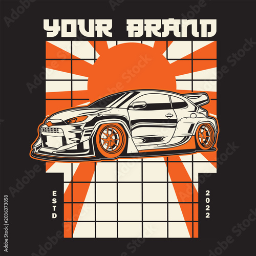 Car Vector Illustration For Conceptual Design. Suitable for posters, stickers, t-shirt prints, and banners.