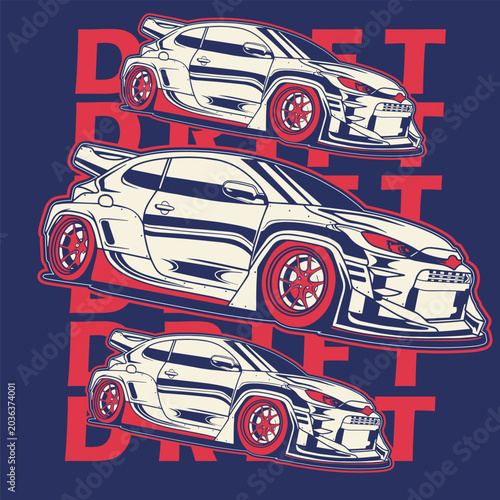 Car Vector Illustration For Conceptual Design. Suitable for posters, stickers, t-shirt prints, and banners.