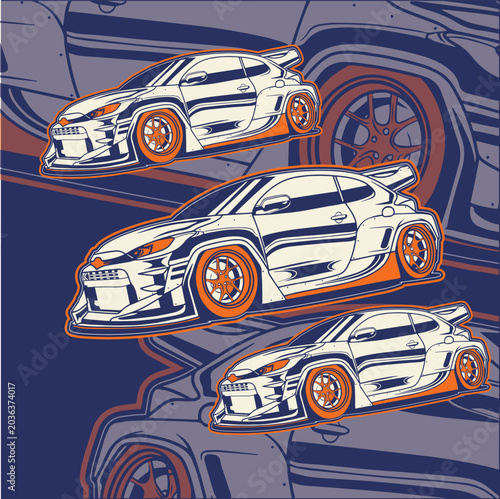 Car Vector Illustration For Conceptual Design. Suitable for posters, stickers, t-shirt prints, and banners.
