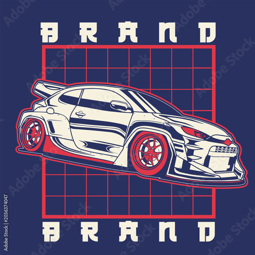 Car Vector Illustration For Conceptual Design. Suitable for posters, stickers, t-shirt prints, and banners.