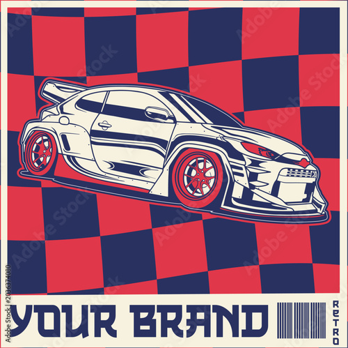 Car Vector Illustration For Conceptual Design. Suitable for posters, stickers, t-shirt prints, and banners.
