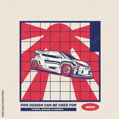 Car Vector Illustration For Conceptual Design. Suitable for posters, stickers, t-shirt prints, and banners.