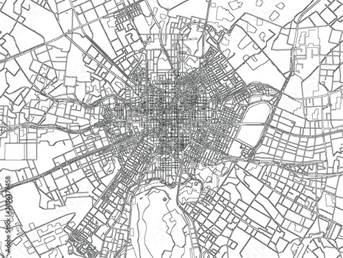 Lima Peru Street Map City Plan Vector Streets Metropolitan Cartography Black White Linework Navigation Detailed Urban Road Network Geography Blueprint