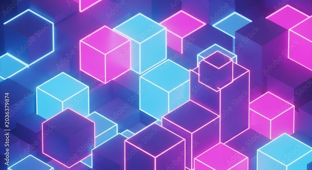 Obraz premium Neon Lattice Bloom