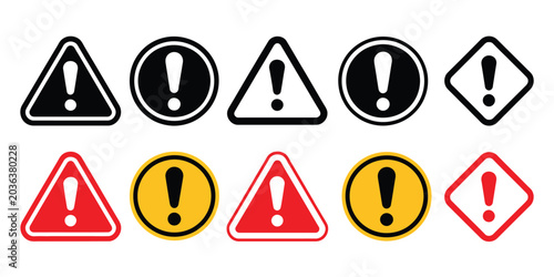 Bild auf Leinwand Caution Signs and Danger Warning Symbols Collection for Safety Alerts, Hazard No
