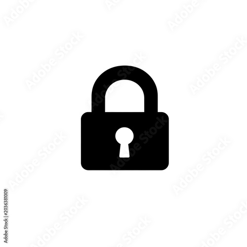 Simple black padlock icon, symbolizing security