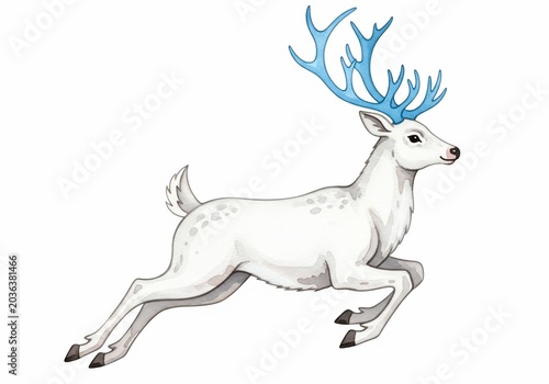 Azure Antlers on a Snowfall Spirit