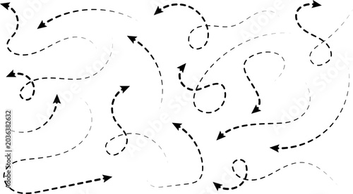 Path travel dotted line vector. Trip dashed trace with destination mark and route silhouette.