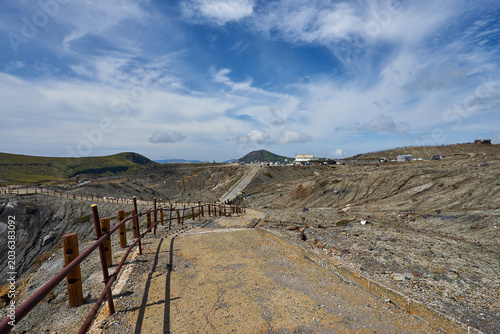熊本　阿蘇中岳火口の景色