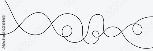 Fotografía Continuous squiggle cable line creating abstract wavy vector illustration with flowing squiggles