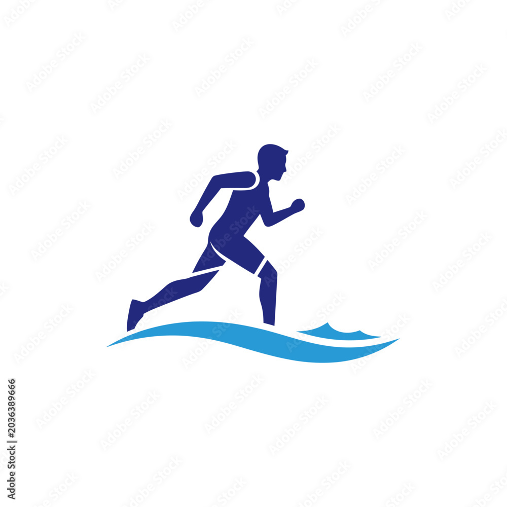 Obraz premium a man running on the water.