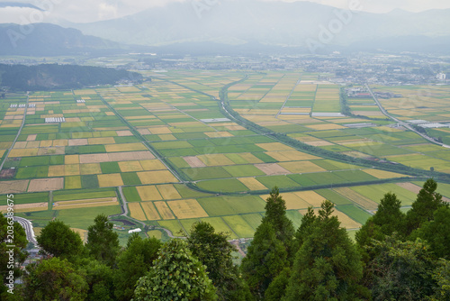 熊本県　やまなみハイウェイ城山展望所からの景色