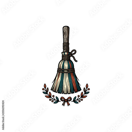 Fotografía Broom sweep t-shirt design