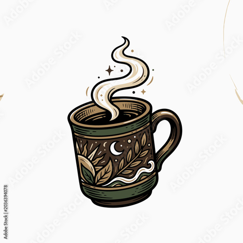 Coffee mug steam t-shirt