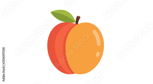 Colorful fruit illustration with halftone texture and leaf