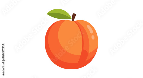 Textured peach and leaf design in modern dot art