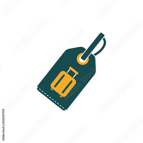 Obraz na plátně Luggage Tag with Suitcase Icon.