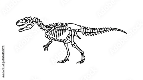 Valokuva Dinosaur skeleton illustration for educational purposes.