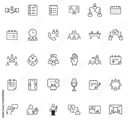 Business and Team Management Icon Set