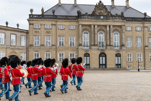 Tableau sur toile Royal Guards standing in formation during King Frederik X birthday celebration a