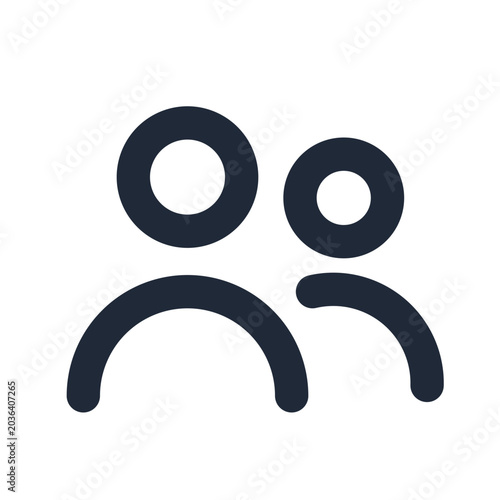 Team people line icon, business group teamwork collaboration outline symbol